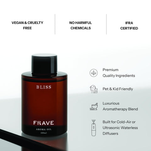 Frave Bliss packaging emphasizing vegan, cruelty-free, and USA-made quality