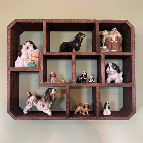 Frcctre Shadow Box with multi-size compartments for mixed-item displays.