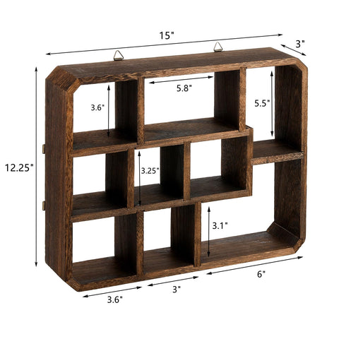 Frcctre Rustic Shadow Box with varied compartments for small-item organization.