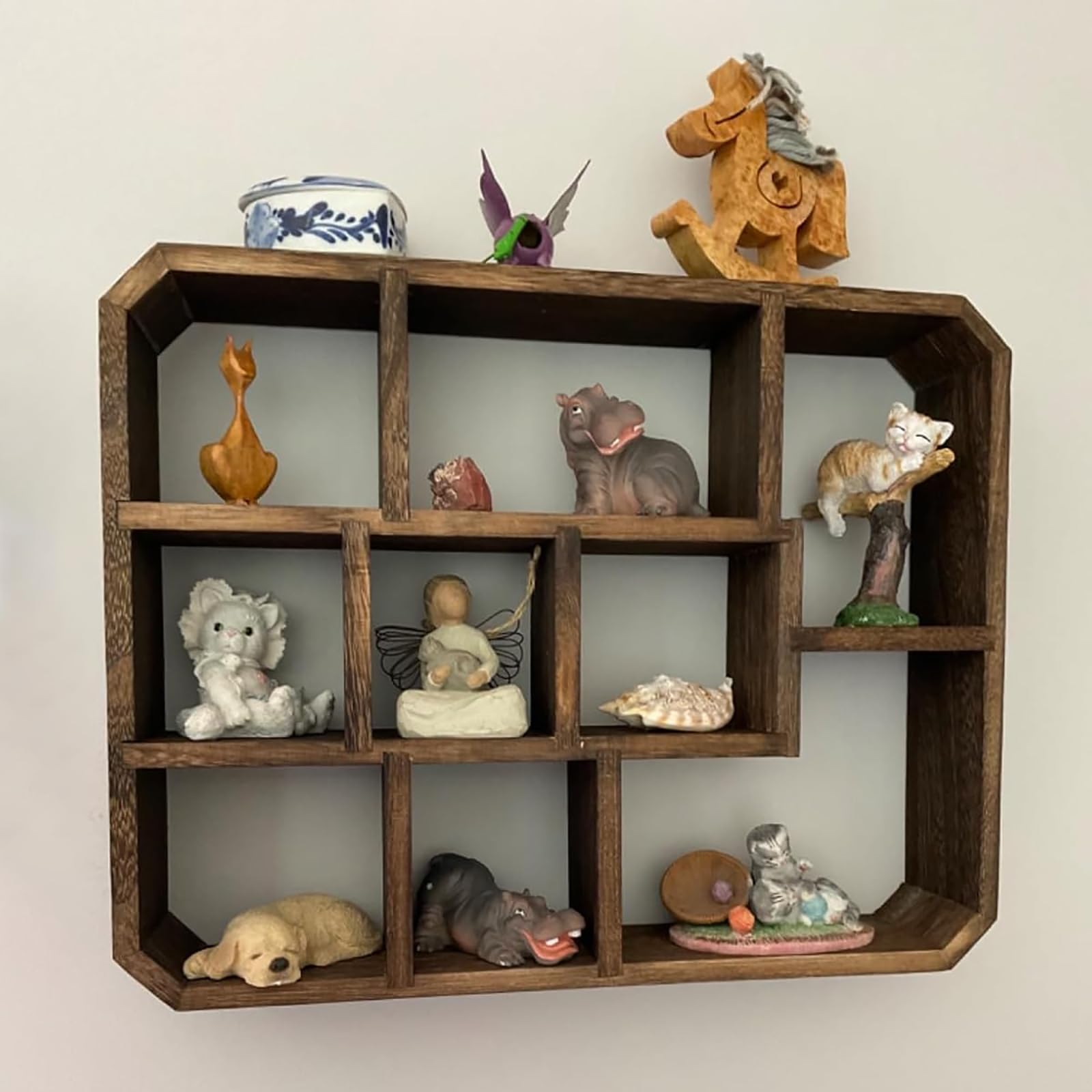 Frcctre Rustic Shadow Box freestanding table display for tabletop decor.