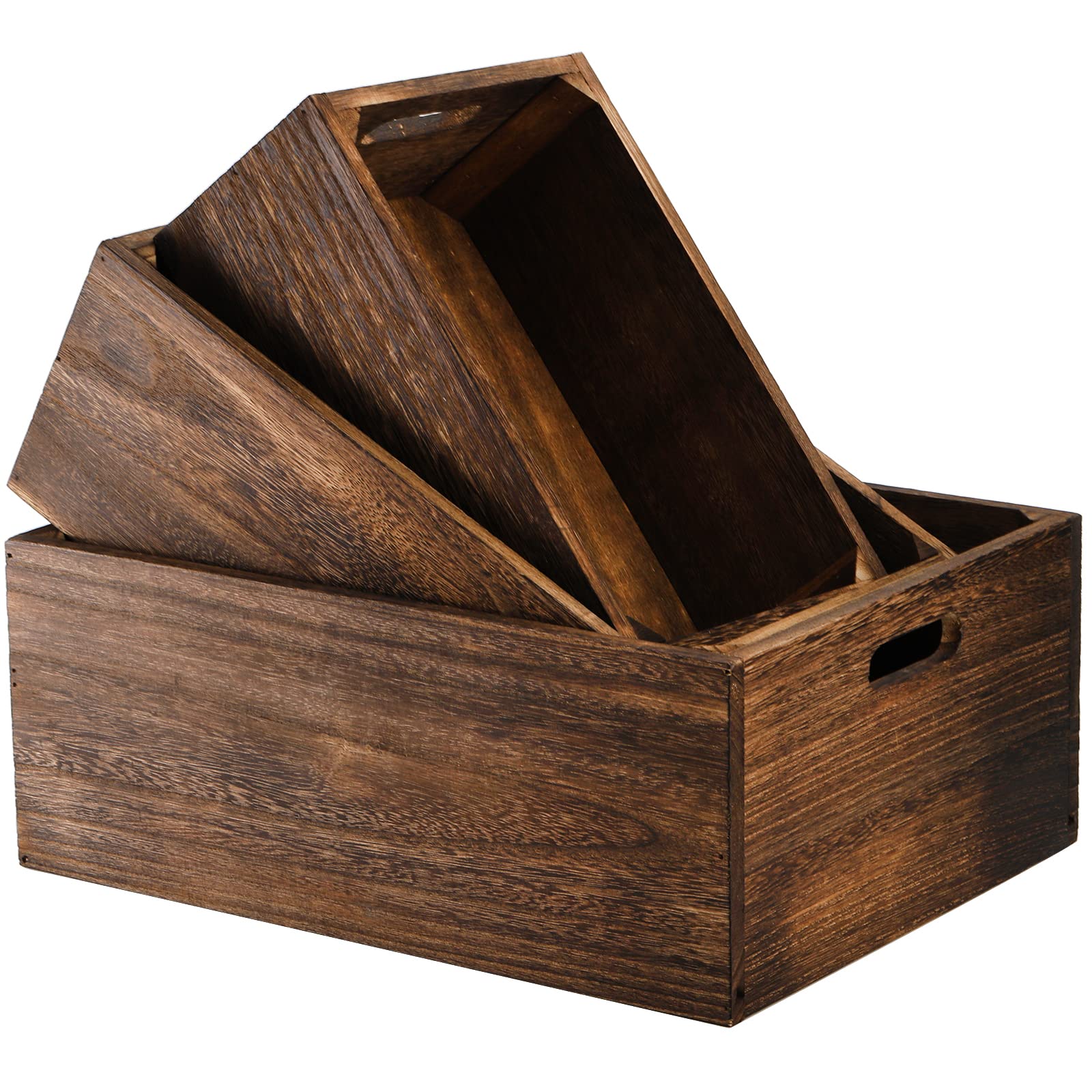 Frcctre small wood nesting crate with handles for tiny items.