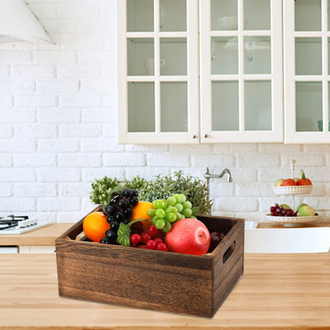 Frcctre wood storage bin for kitchen, bathroom, or craft supplies.