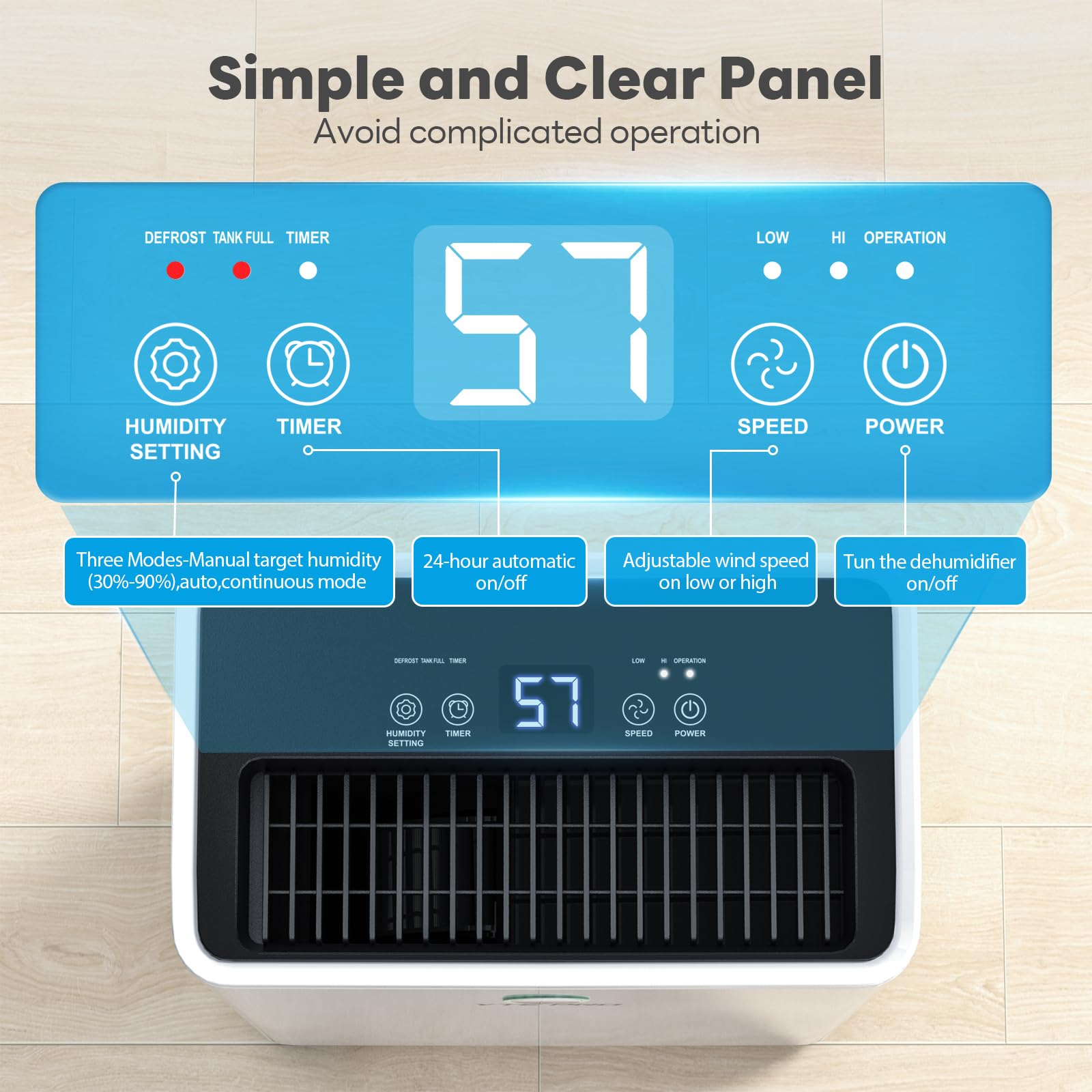 FreAire auto defrost and removable filter for low-maintenance use.