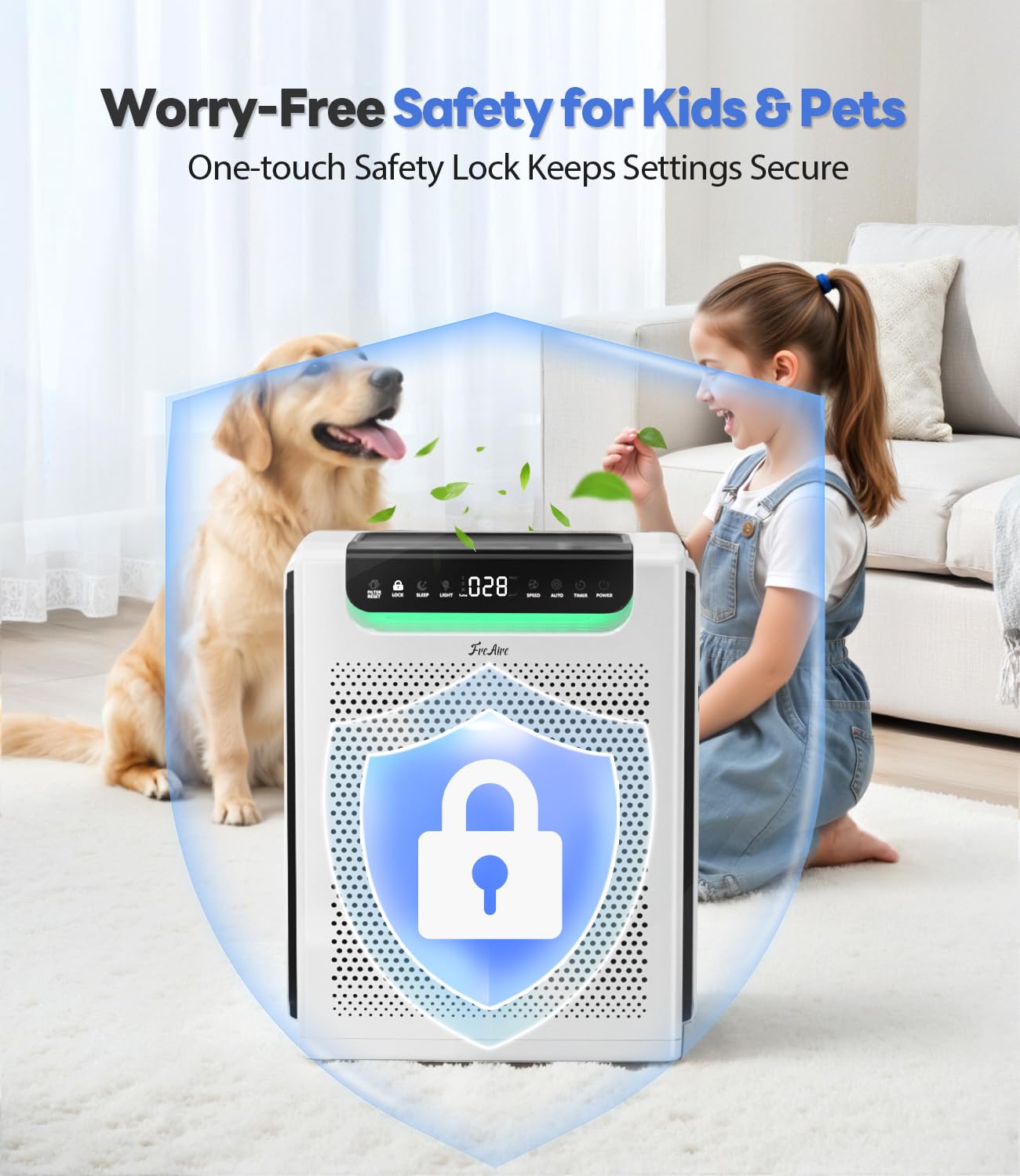 White packaging suits any room while supporting reliable air purification.