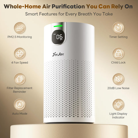 VisionAir PM2.5 and AQI display provides real-time air quality guidance