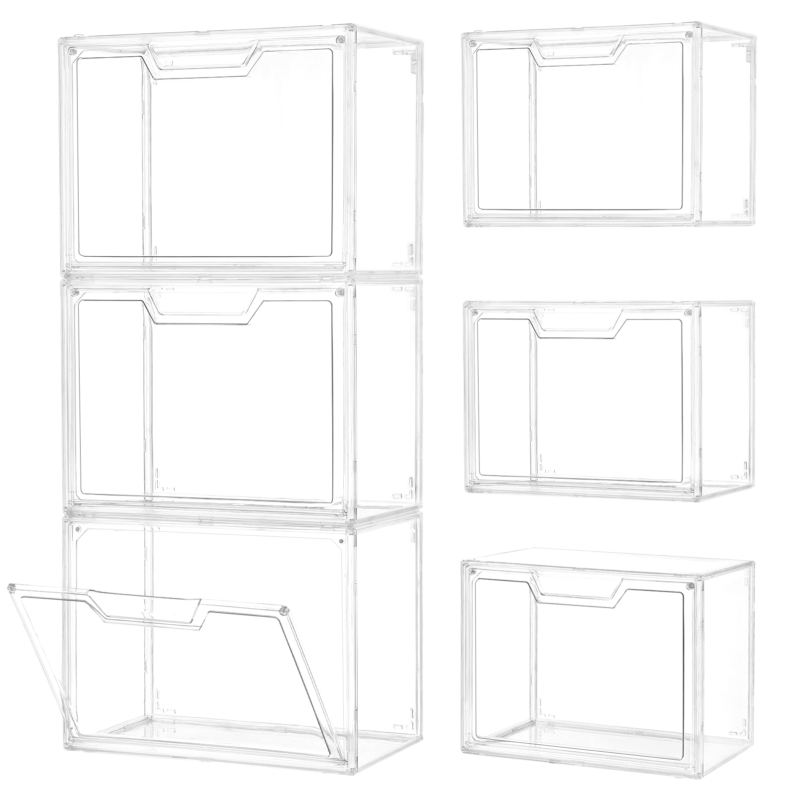 Freebat clear storage bin with magnetic door offers quick access and at-a-glance contents.
