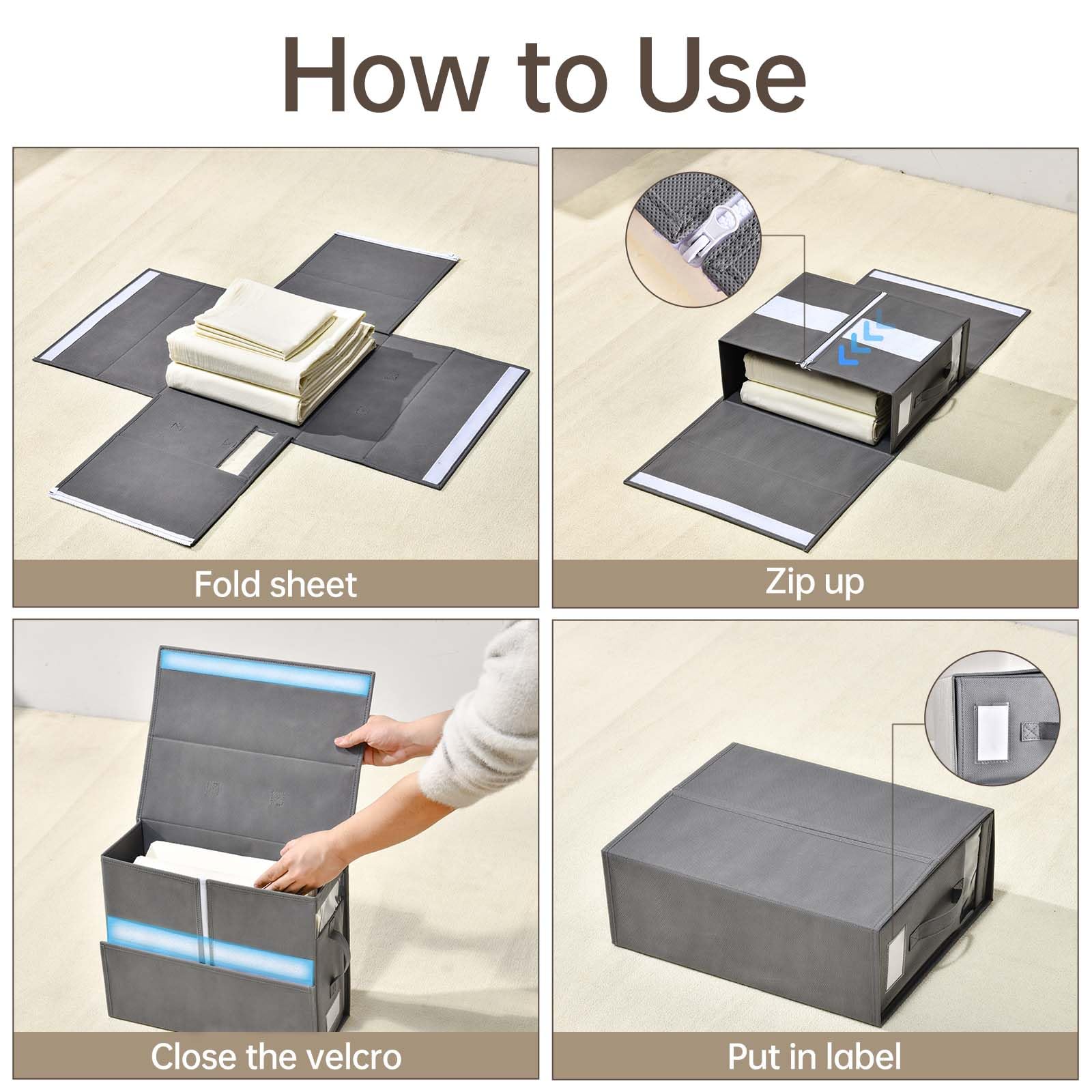 Freebat eight-pack bed sheet organizers to keep linen closet organized.