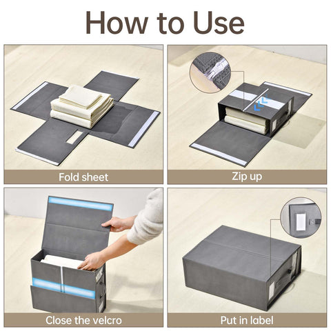 Freebat eight-pack bed sheet organizers to keep linen closet organized.