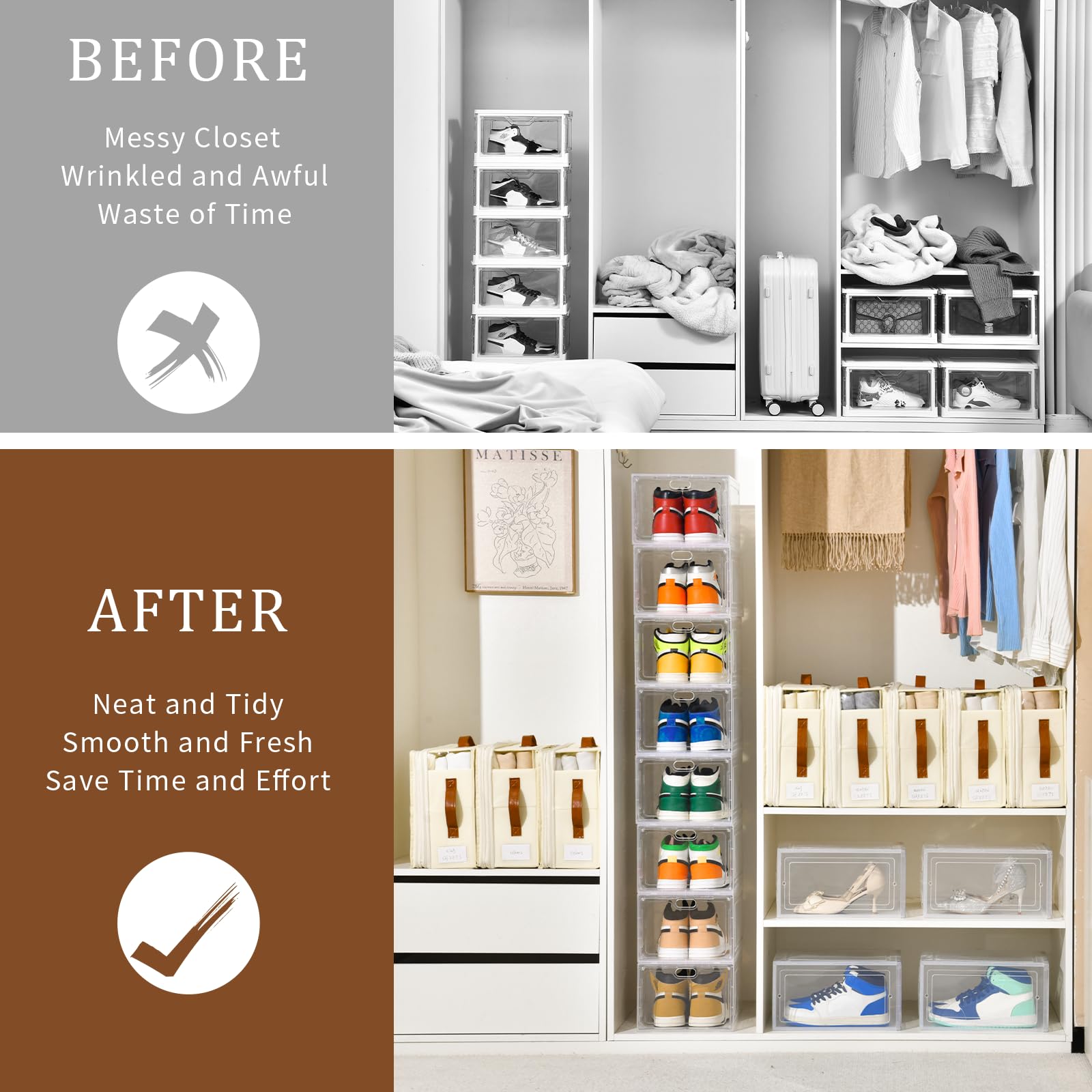 Freebat eight-pack helps organize queen or king bedding efficiently.