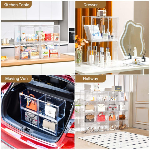 Freebat magnetic-door display bin allows easy rotation of items.