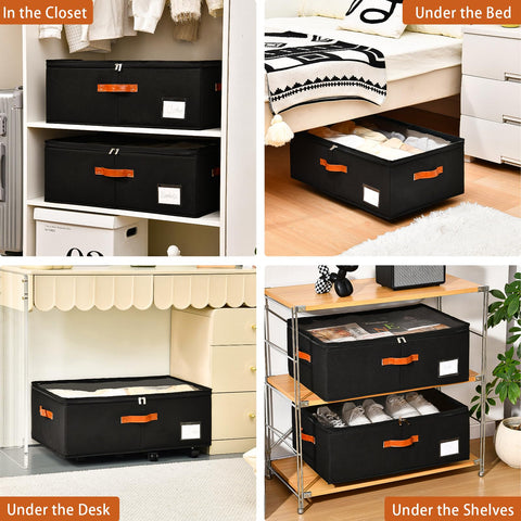 Freebat 2-pack under-bed organizers fit neatly under beds.