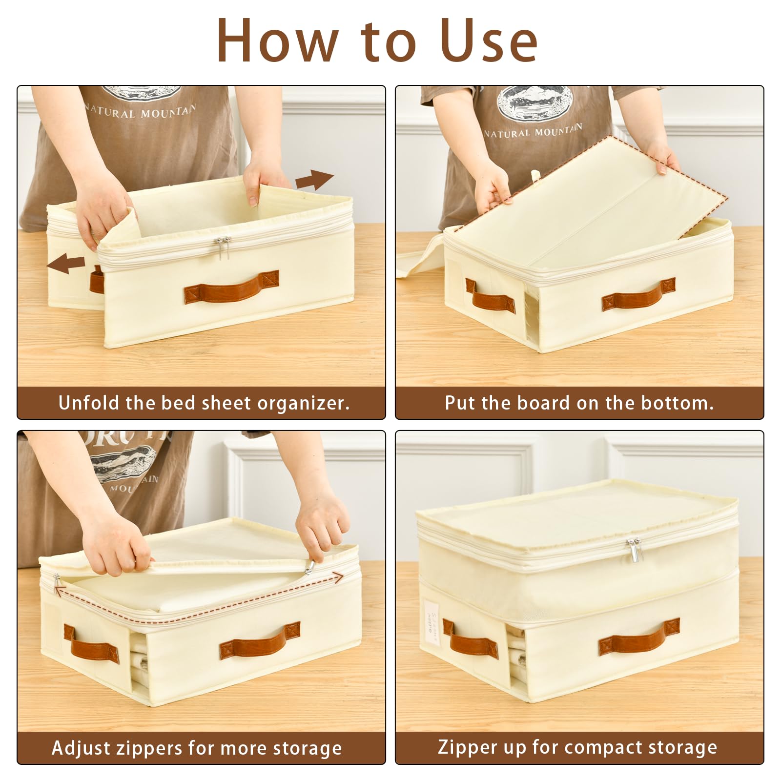 Freebat under-bed storage option keeps blankets tucked away neatly.