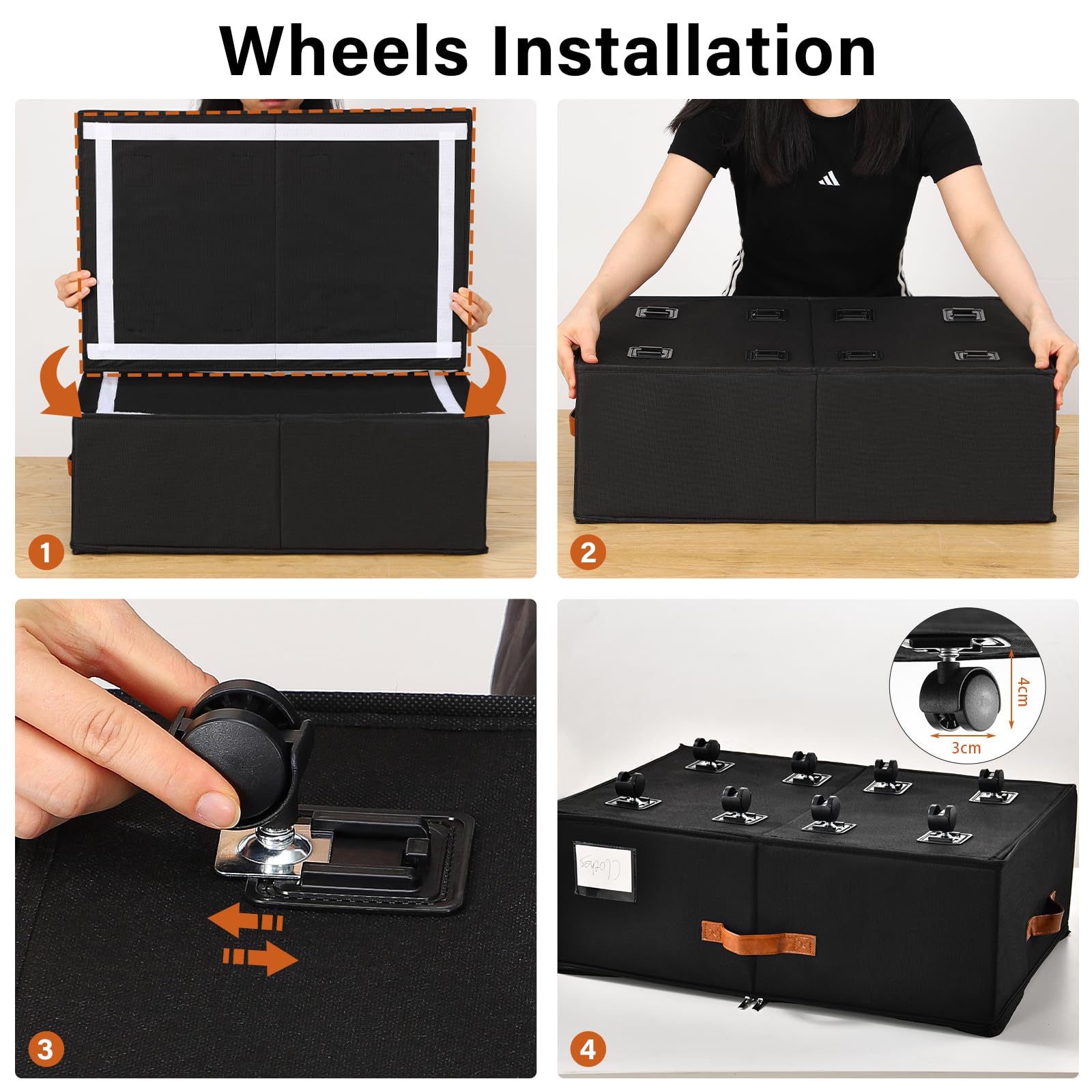 Freebat under-bed storage with transparent window showing contents at a glance.