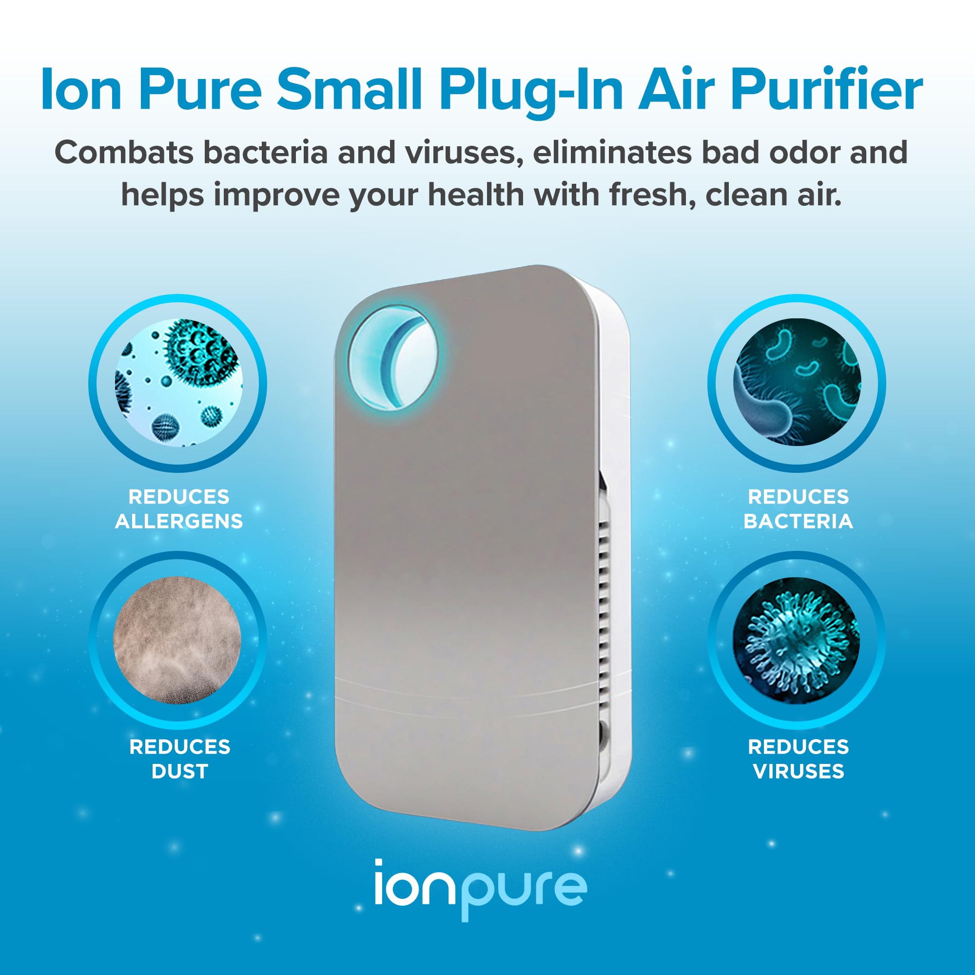 FREEZE2TRIM Ion Pure plug-in purifier mounted on wall outlet for easy placement