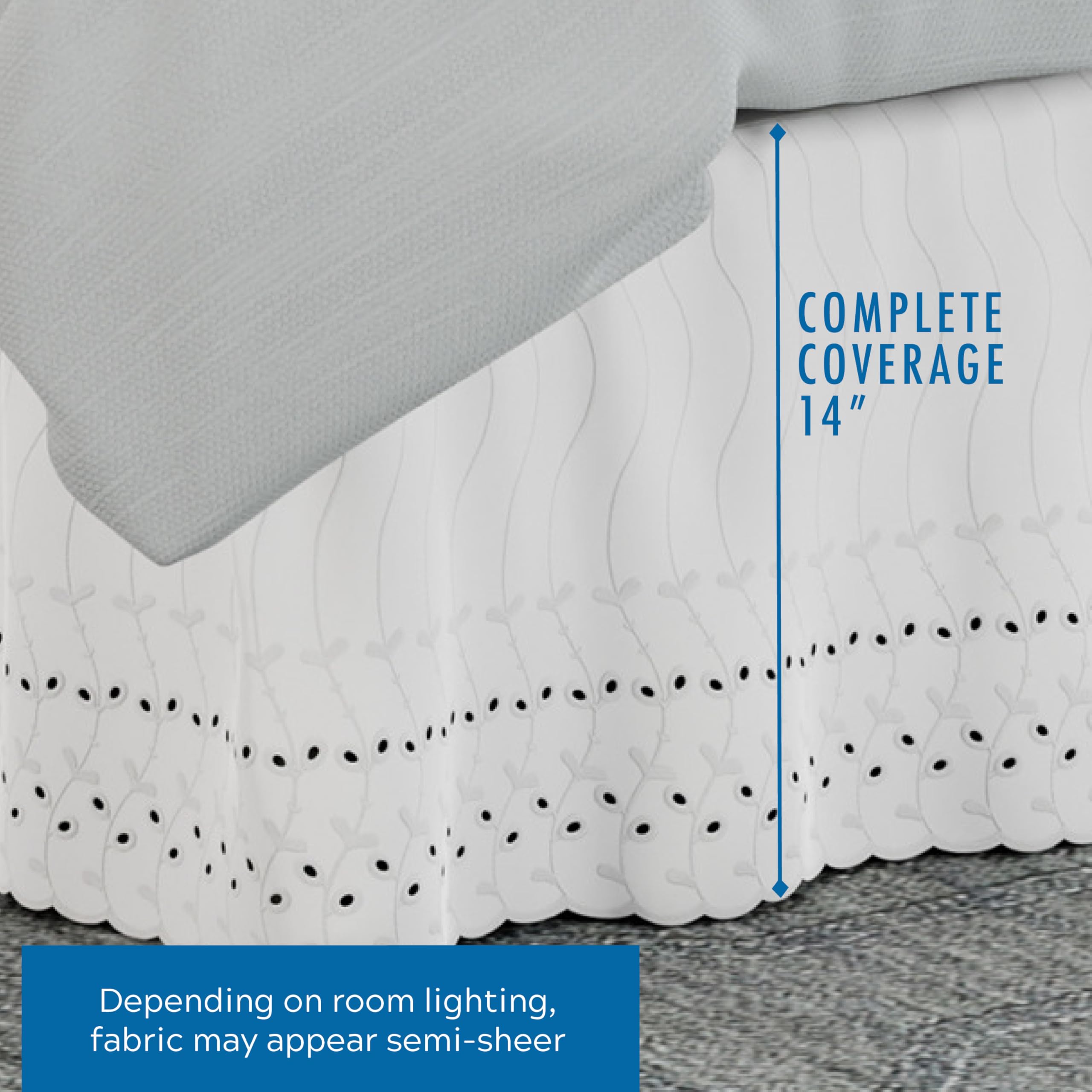 Fresh Ideas eyelet embroidery detail adds timeless charm to any decor.