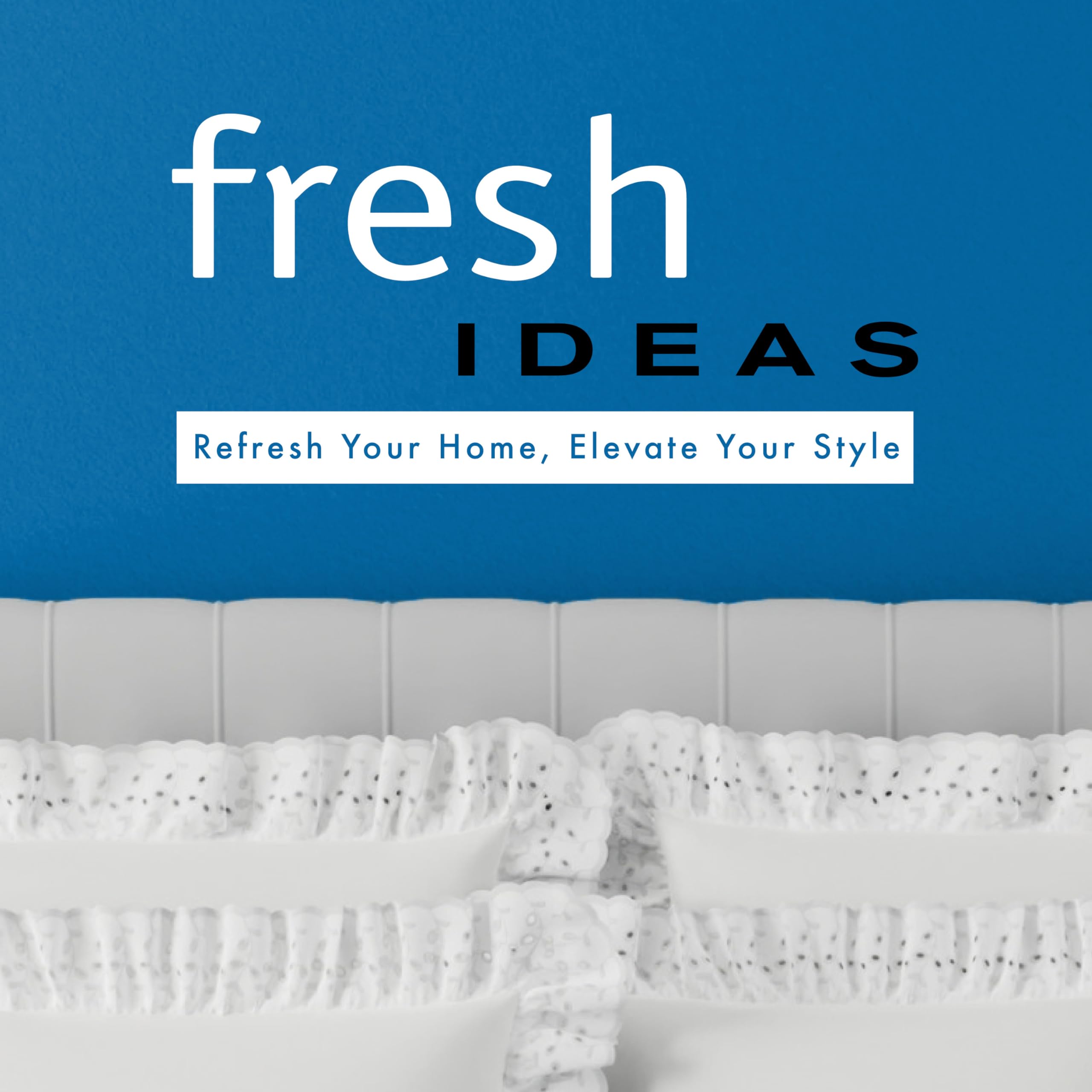 Fresh Ideas white bed skirt complements any bedding while hiding bed hardware.