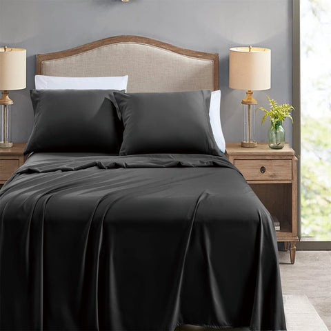 FreshCulture 66x96-inch flat sheet with hem detail, sleek edge.