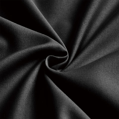 FreshCulture bedroom scene showing black twin flat sheets in situ.