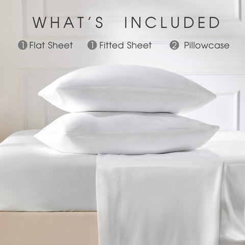 FreshCulture flat sheet 90x102 provides generous coverage for easy tucking.
