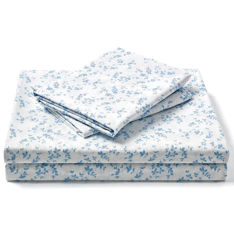 FreshCulture Lille blue floral sheets pattern for elegant bedroom styling