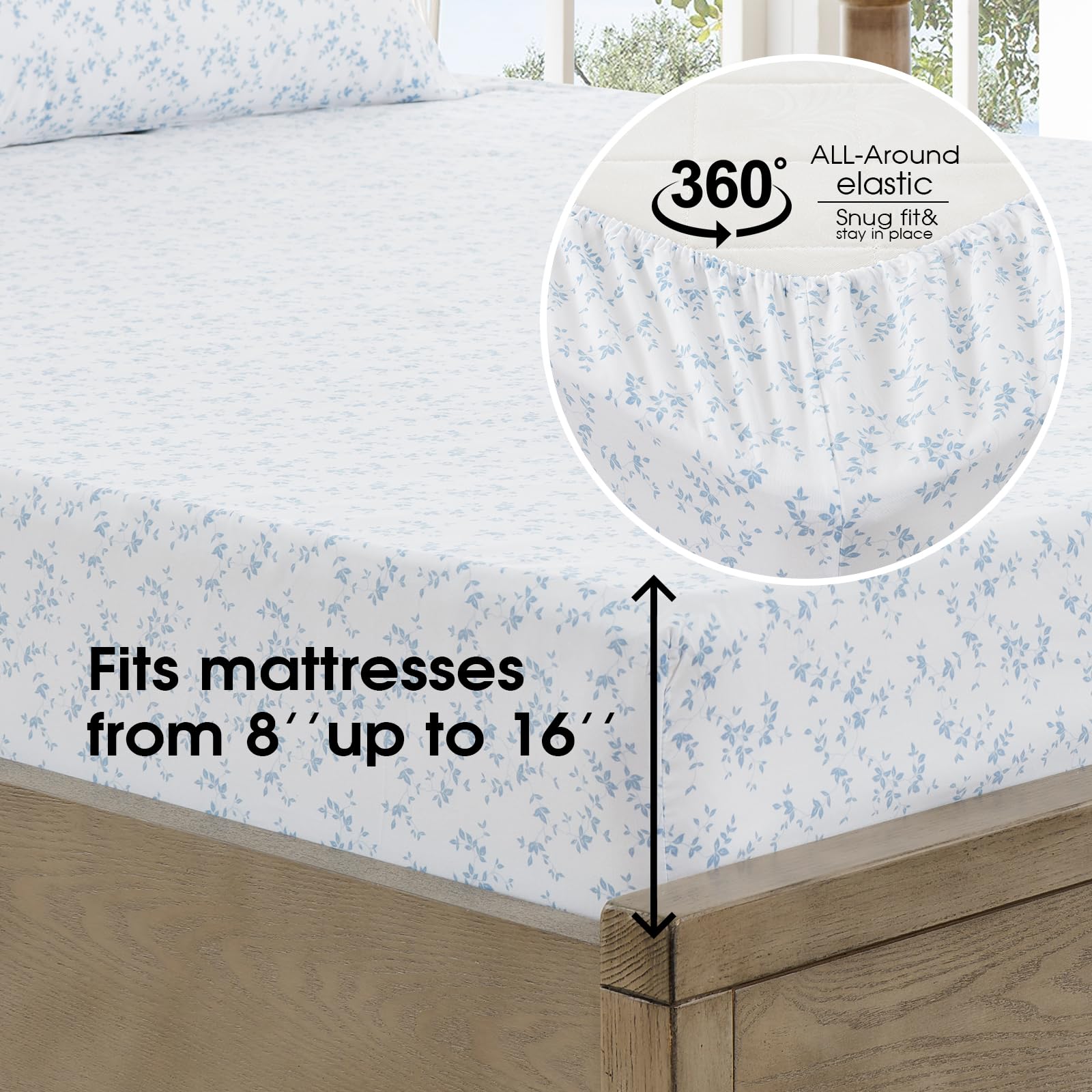 FreshCulture Lille deep-pocket 16-inch queen sheets securely fit mattress