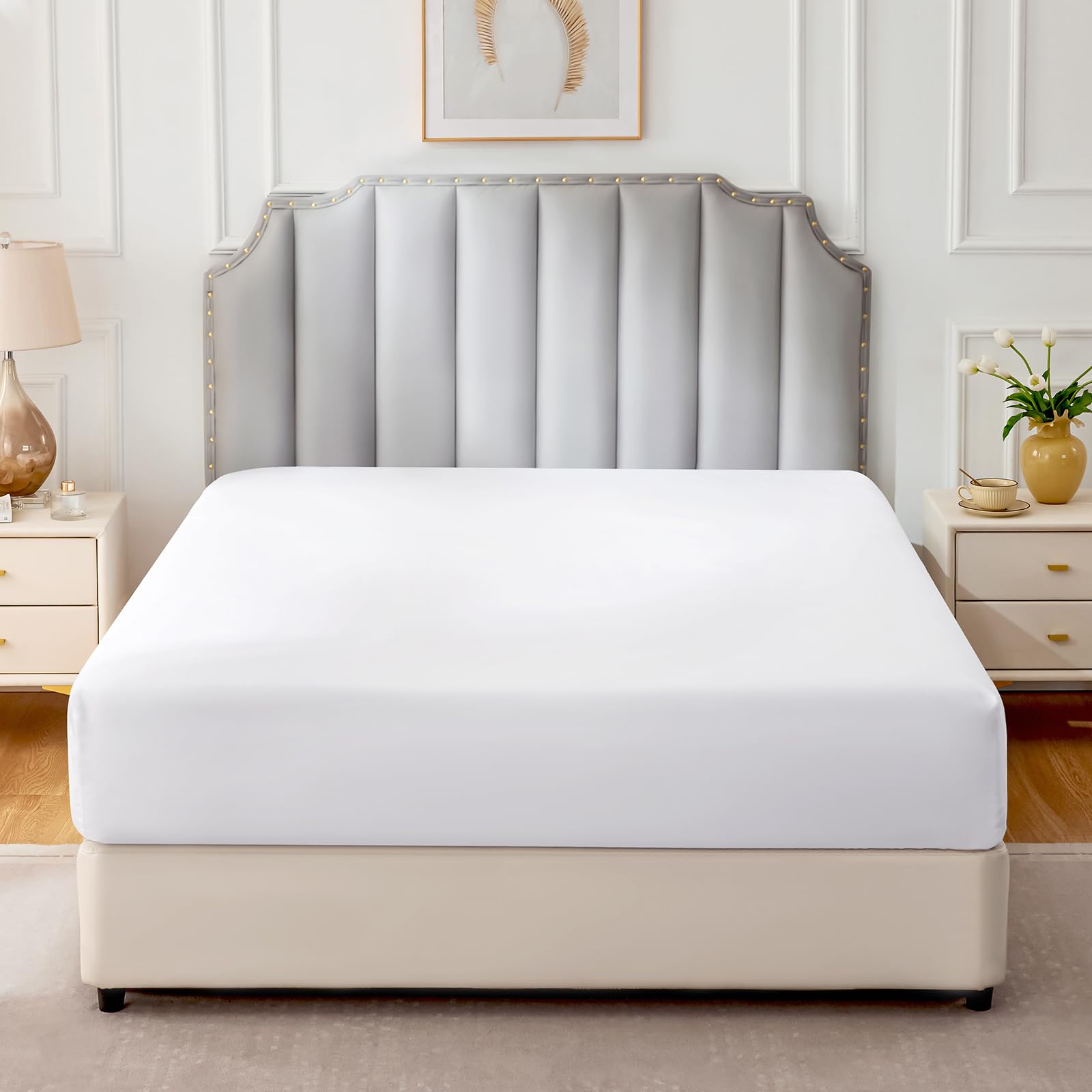 FreshCulture percale cotton sheet emphasizes breathable comfort and cool nights.