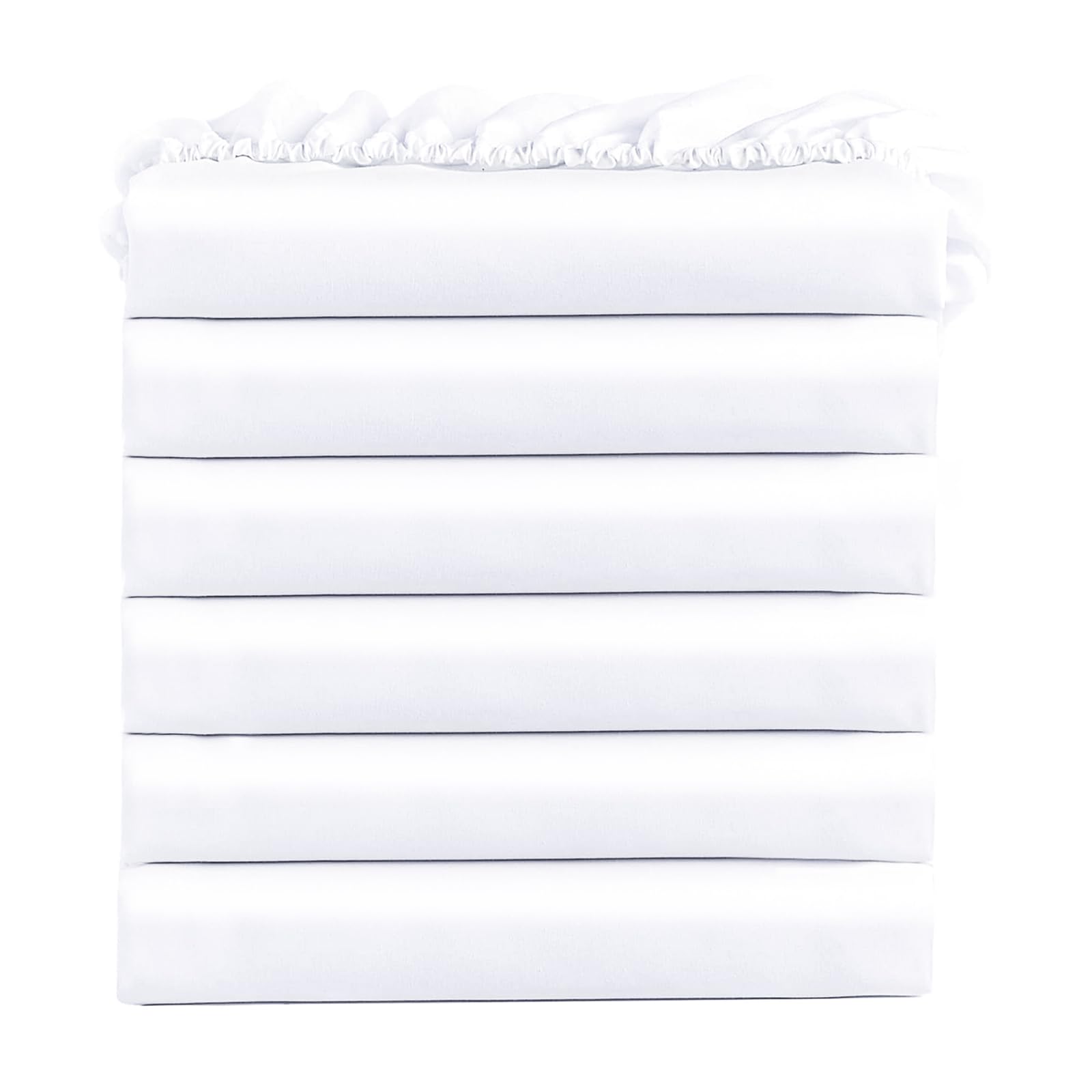 FreshCulture queen fitted sheets pack-6 in white for daily home comfort