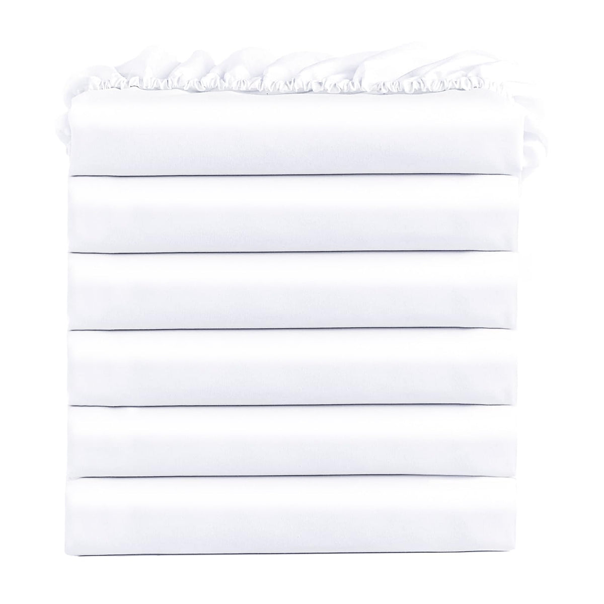 FreshCulture queen fitted sheets pack-6 in white for daily home comfort