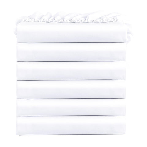 FreshCulture queen fitted sheets pack-6 in white for daily home comfort