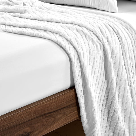 White FreshCulture bedding shown on bed for a clean, hotel-like look.