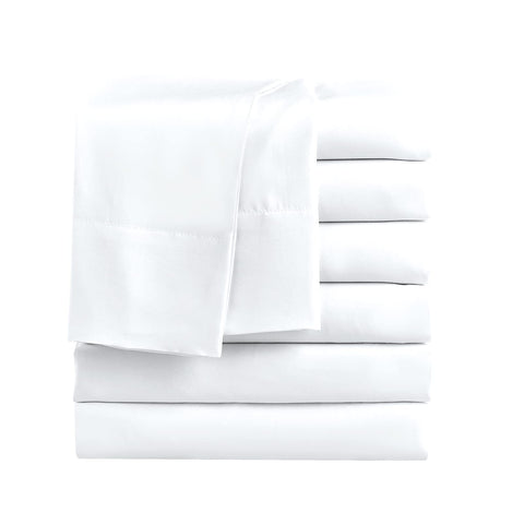 FreshCulture twin flat sheet 66x96 with a crisp 4-inch hem for hotel-like finish.