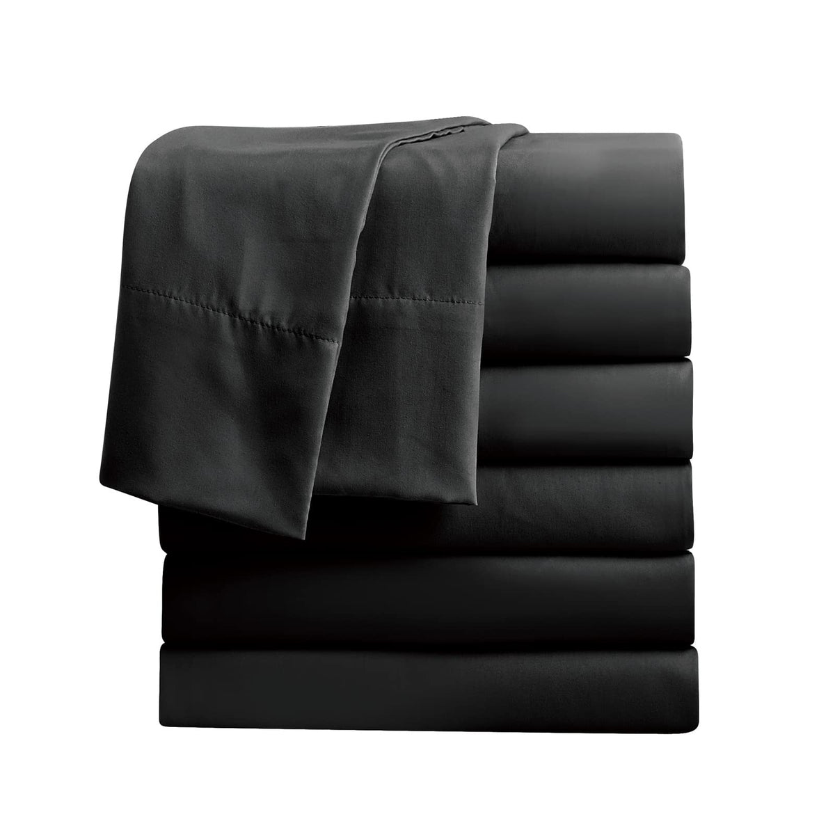 FreshCulture twin flat sheets in black bulk pack for hotels or salons.