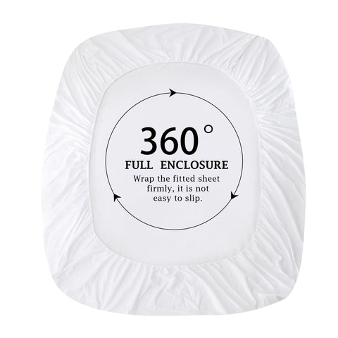 Wrinkle-resistant, fade-proof percale sheet maintains a smooth look after washing.