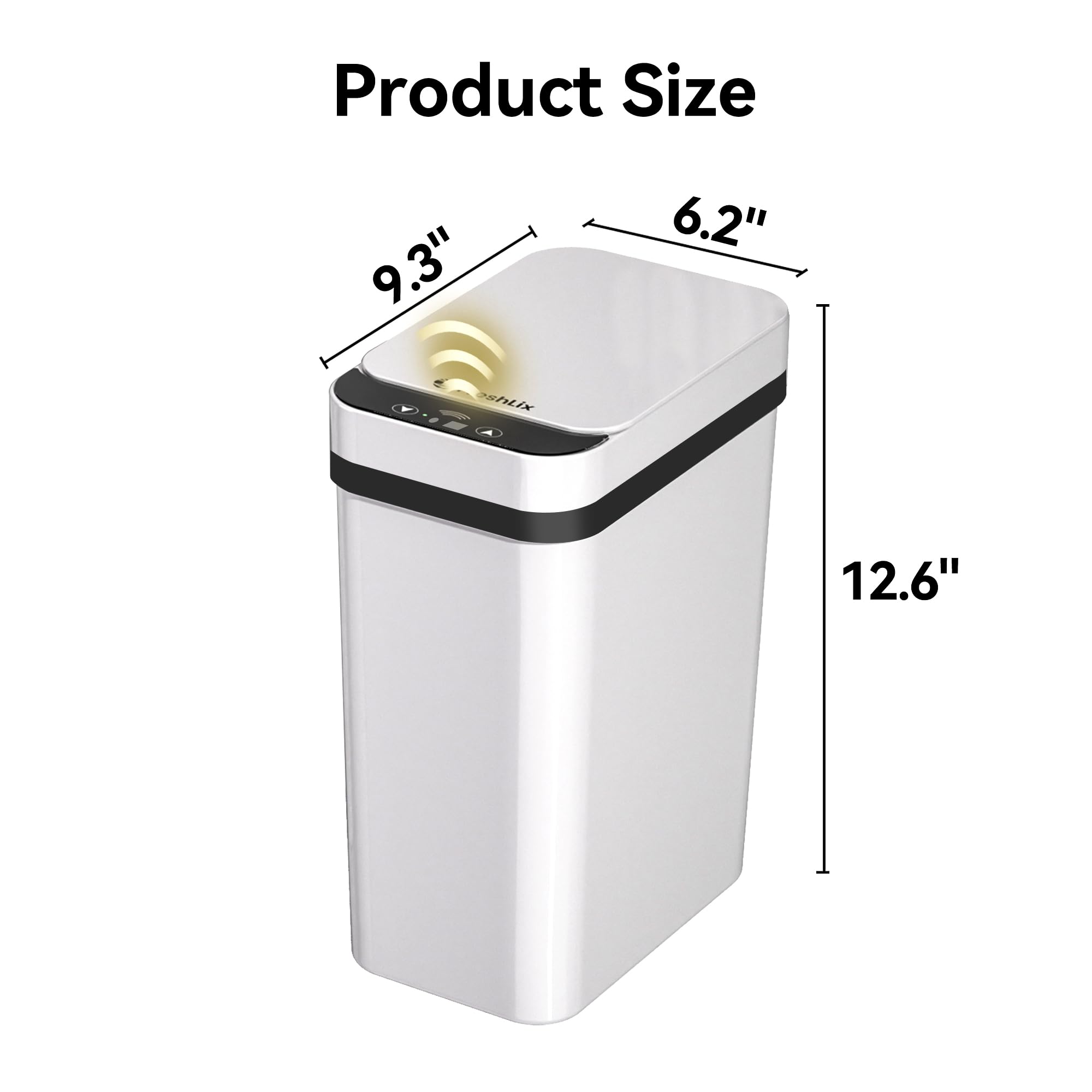 FRESHLIX 3-pack motion-sensor trash can activates quickly