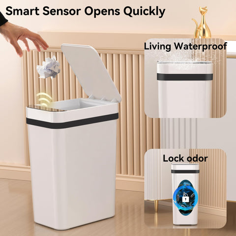 FRESHLIX IPX5 waterproof trash can resists splashes