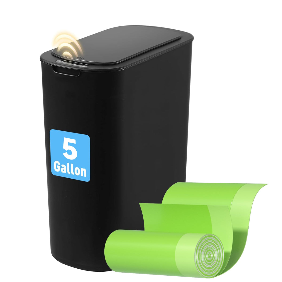 FRESHLIX 5-gallon bathroom trash can with lid for hygienic disposal