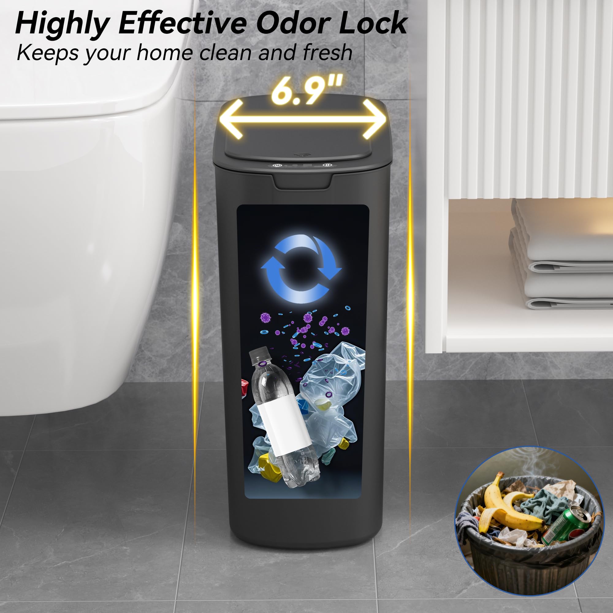 FRESHLIX automatic lid close sensor for quiet, efficient operation