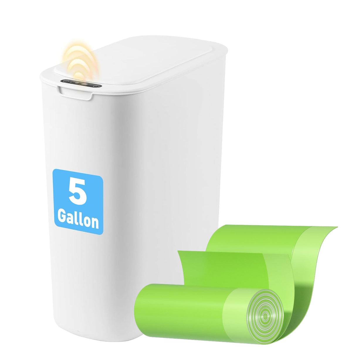 FRESHLIX automatic motion sensor trash can lid in action for hands-free convenience.