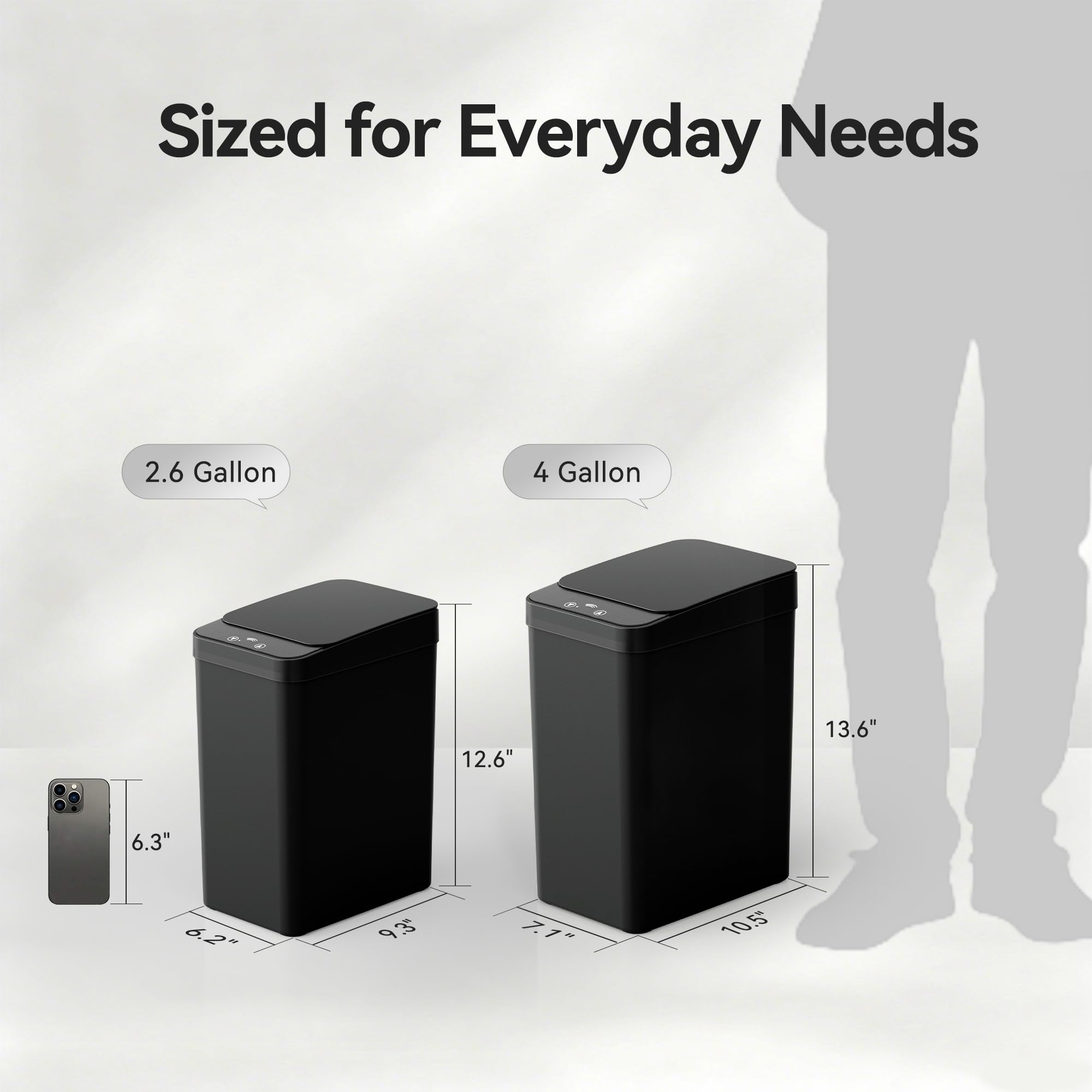 Freshlix 4-gallon touchless bin is ideal for compact spaces.