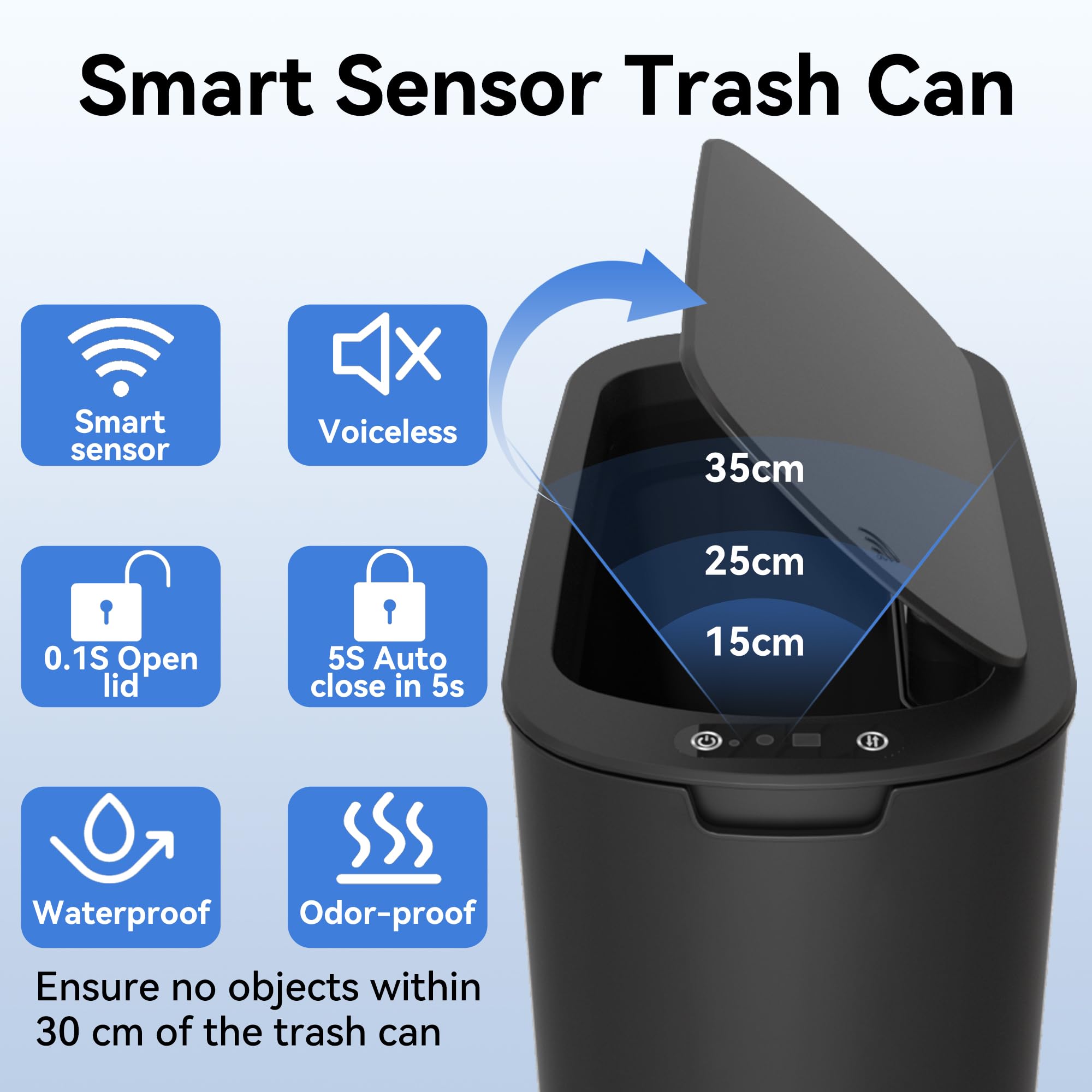 FRESHLIX compact design trash bin fits tight spaces without crowding