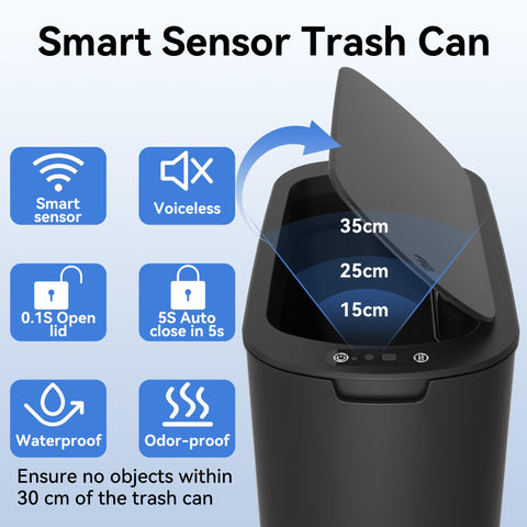 FRESHLIX compact design trash bin fits tight spaces without crowding