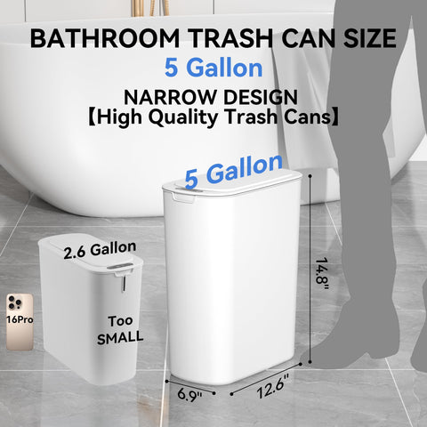 FRESHLIX five-gallon touchless trash bin ideal for quick, clean waste disposal.