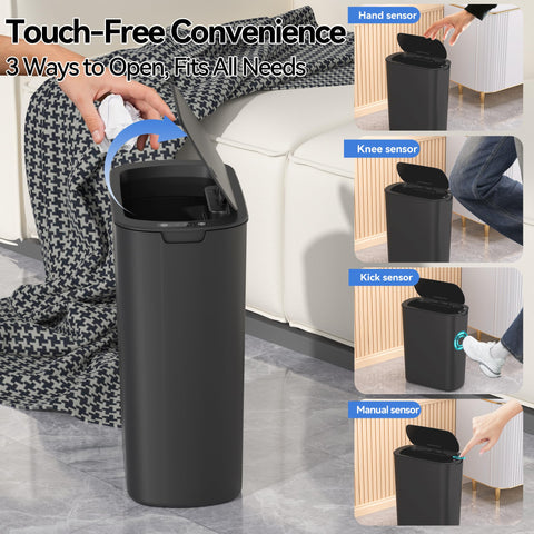 FRESHLIX odor-sealed trash bin helps contain smells in rooms