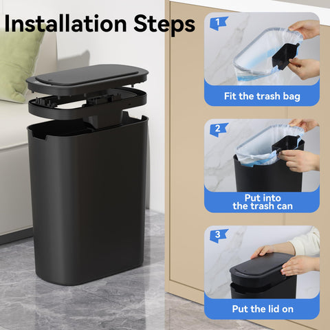 FRESHLIX waterproof trash bin design suitable for bathrooms and kitchens