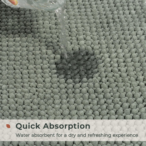 Freshmint non-slip backing keeps the rug securely in place on tile.