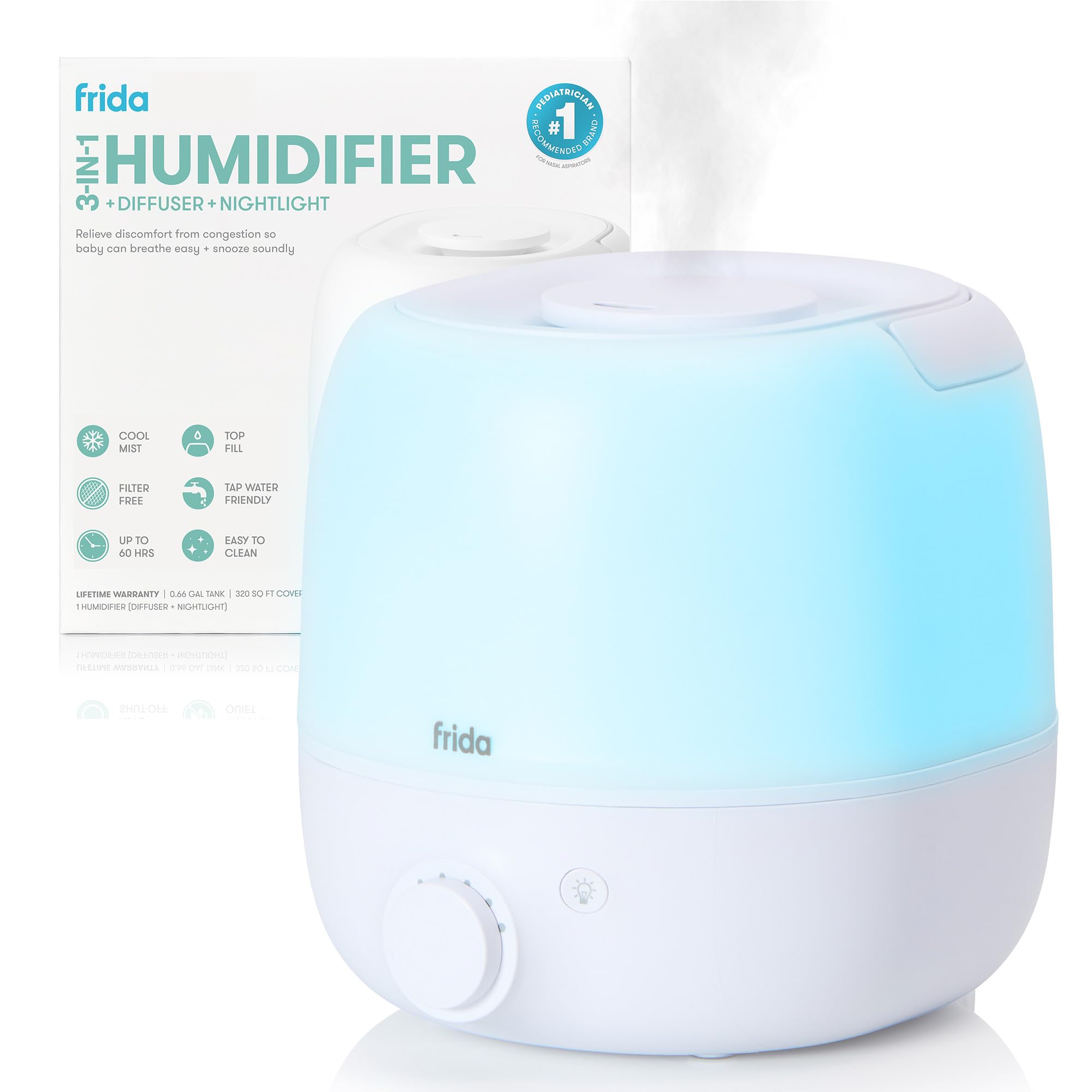 Frida Baby 3-in-1 humidifier delivers a soothing mist for nursery comfort