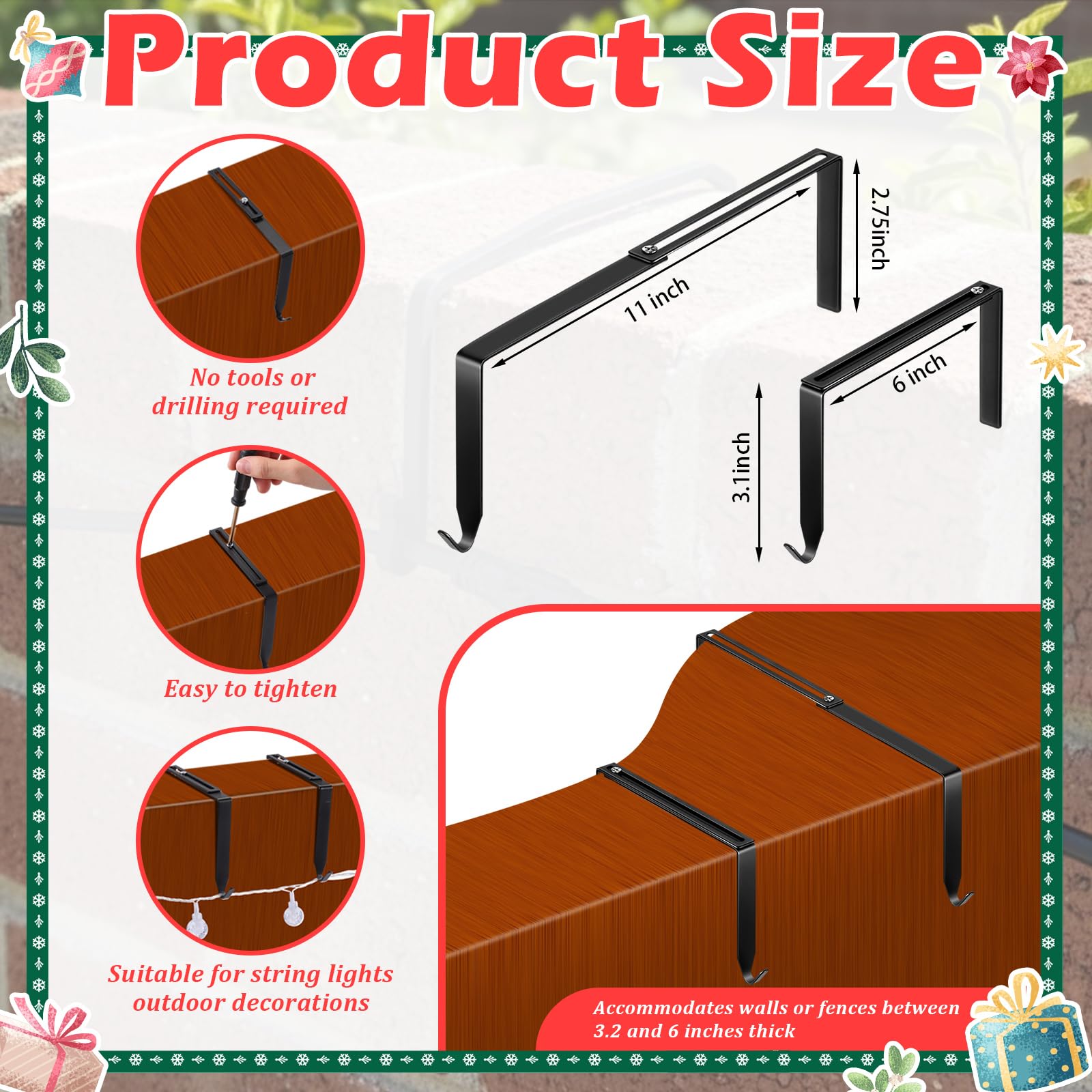 Frienda adjustable clamp concrete-wall hook for 6 to 11 inch blocks.