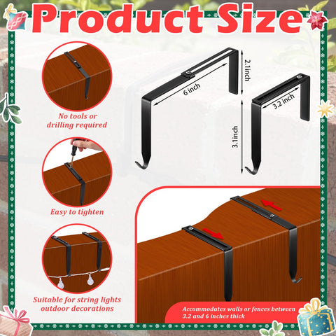Frienda adjustable metal hook clamps securely on 3.2–6 inch surfaces.
