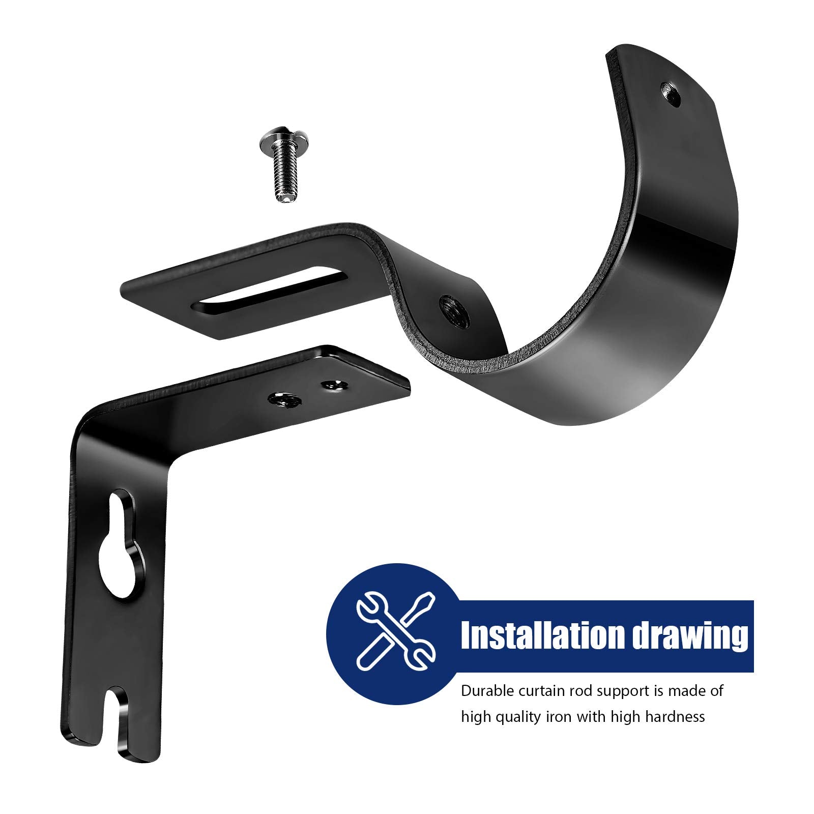 Frienda adjustable wall brackets extend 4.7 inches for flexible draping.