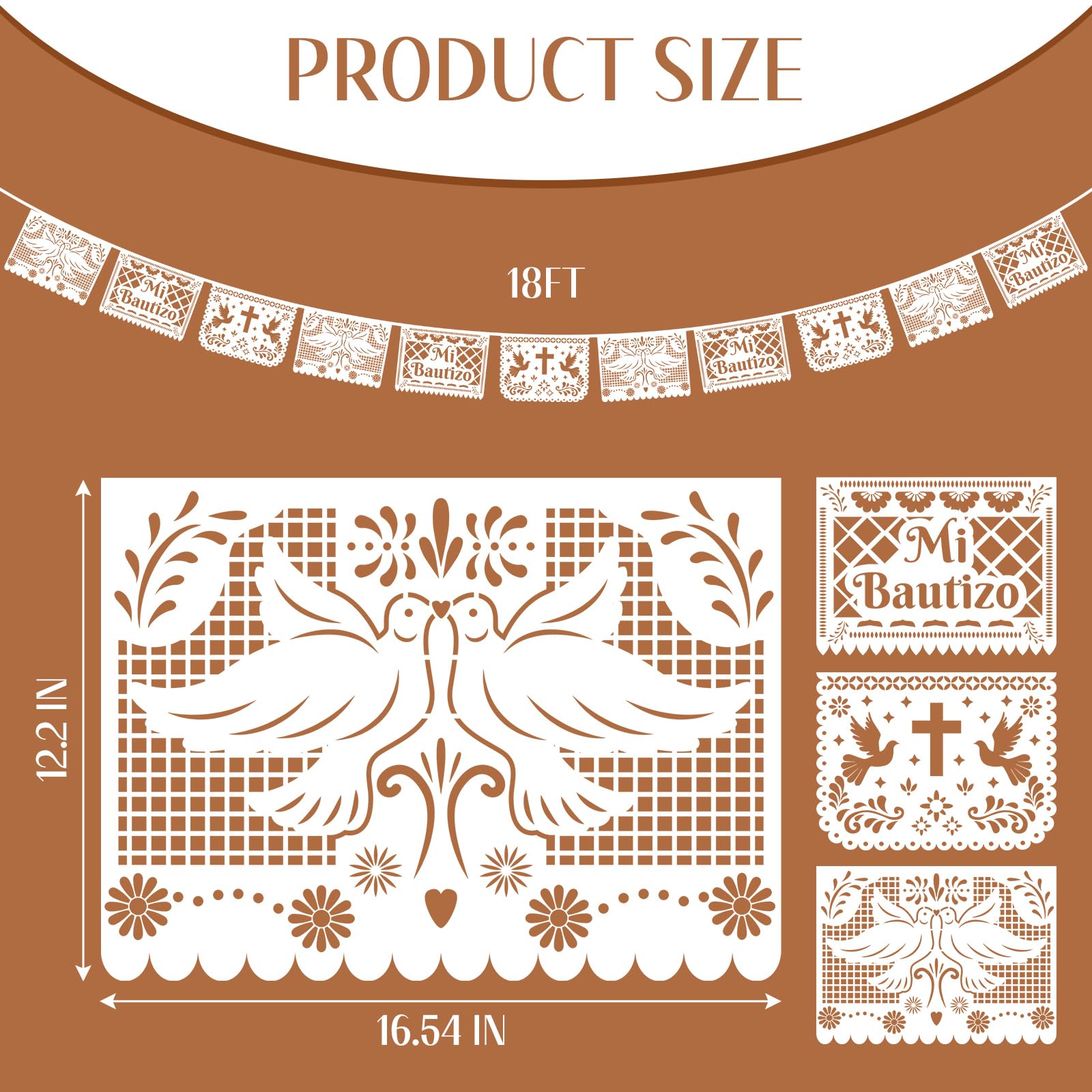 Frienda white plastic baptism banner edge detail highlights clean, premium look.